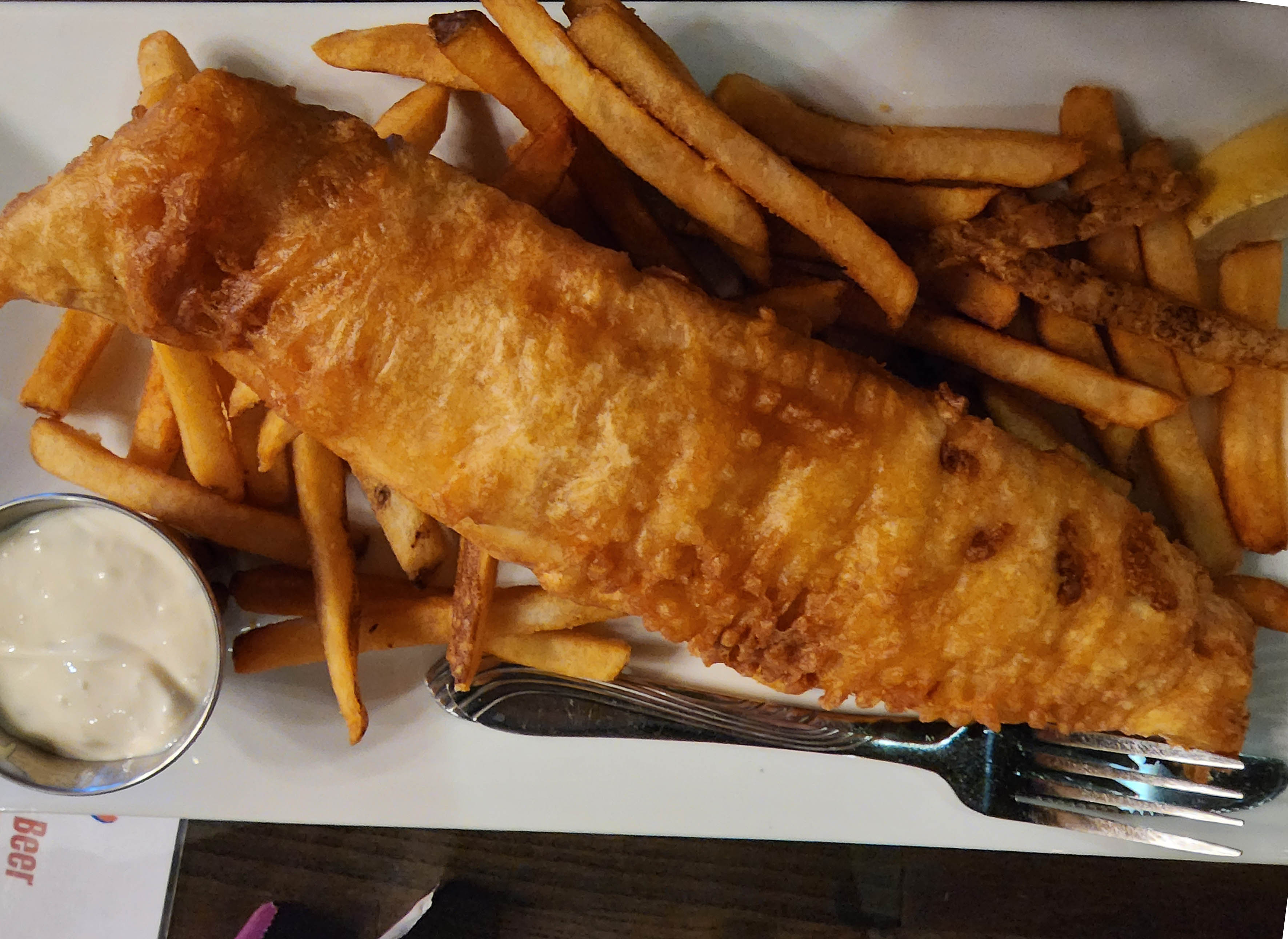 absolutely enormous plate of fish and chips